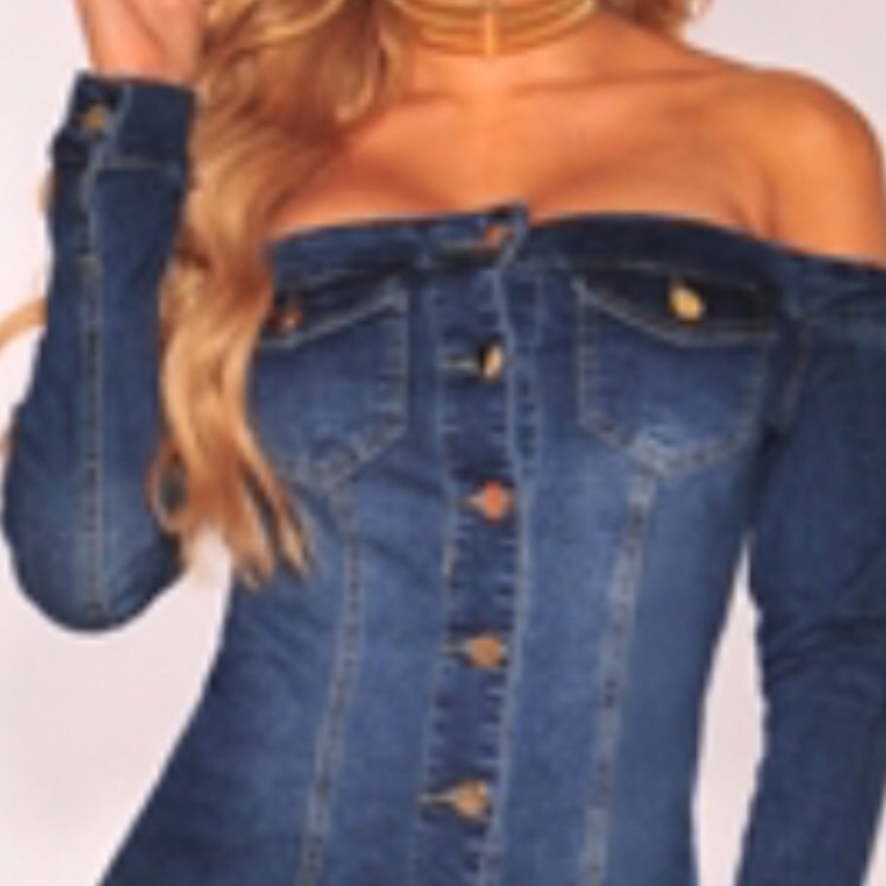Off Shoulders Denim Jacket/Shirt💋